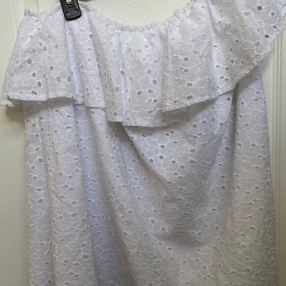 Lane Bryant white eyelet off shoulder top NWT 14/16 - Picture 7 of 9